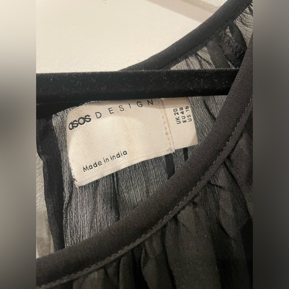 ASOS Design Long Sleeve Sheer Midi Dress - Picture 2 of 3